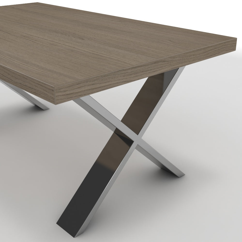 Dohányzóasztal - Préma króm lábbal - Szürke Vicenza tölgy, méret: 100x60