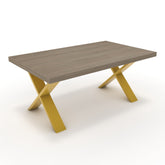 Dohányzóasztal - Préma festett arany lábbal - Szürke Vicenza tölgy, méret: 100x60