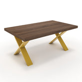 Dohányzóasztal - Préma festett arany lábbal - Barna sonoma tölgy, méret: 100x60