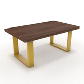 Dohányzóasztal - Antara festett arany lábbal - Mogyoró, méret: 100x60