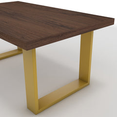 Dohányzóasztal - Antara festett arany lábbal - Mogyoró, méret: 100x60