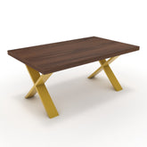 Dohányzóasztal - Préma festett arany lábbal - Mogyoró, méret: 100x60