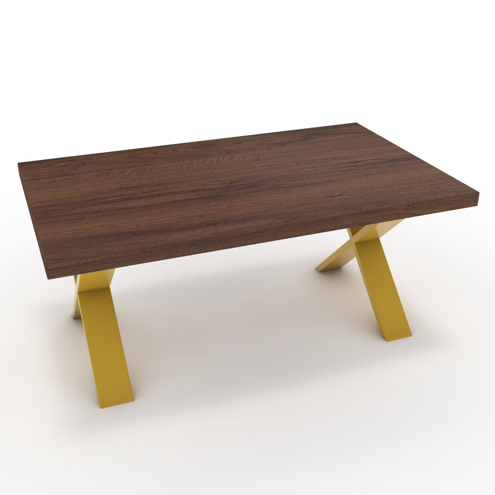 Dohányzóasztal - Préma festett arany lábbal - Mogyoró, méret: 100x60