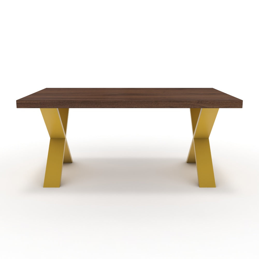 Dohányzóasztal - Préma festett arany lábbal - Mogyoró, méret: 100x60