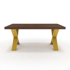 Dohányzóasztal - Préma festett arany lábbal - Mogyoró, méret: 100x60