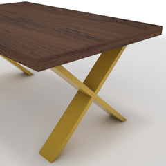 Dohányzóasztal - Préma festett arany lábbal - Mogyoró, méret: 100x60