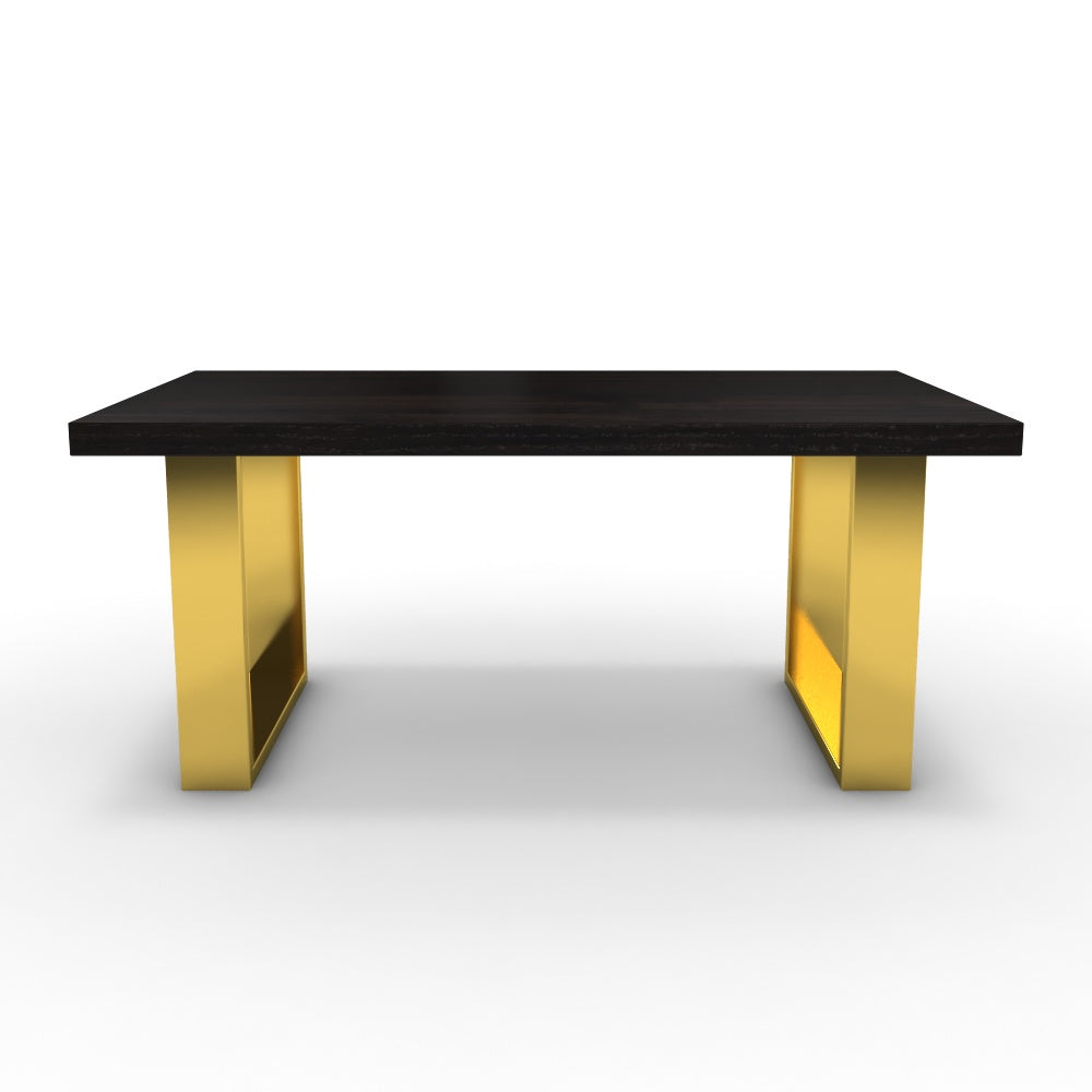 Dohányzóasztal - Antara arany lábbal - Füstölt dió, méret: 100x60