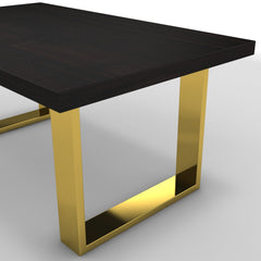 Dohányzóasztal - Antara arany lábbal - Füstölt dió, méret: 100x60