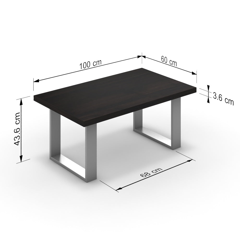 Dohányzóasztal - Antara festett ezüst lábbal - Füstölt dió, méret: 100x60