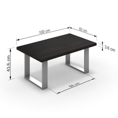 Dohányzóasztal - Antara festett ezüst lábbal - Füstölt dió, méret: 100x60