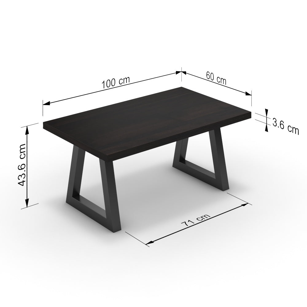 Dohányzóasztal - Bala fekete lábbal - Füstölt dió, méret: 100x60
