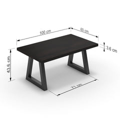 Dohányzóasztal - Bala fekete lábbal - Füstölt dió, méret: 100x60