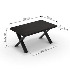 Dohányzóasztal - Préma fekete lábbal - Füstölt dió, méret: 100x60