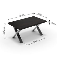 Dohányzóasztal - Préma króm lábbal - Füstölt dió, méret: 100x60