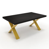 Dohányzóasztal - Préma festett arany lábbal - Füstölt dió, méret: 100x60