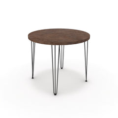 Étkezőasztal, kerek - Linga fekete lábbal - Ferro bronz, méret: 90x90