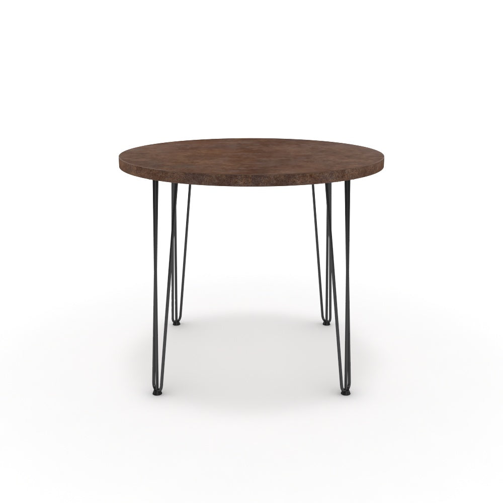 Étkezőasztal, kerek - Linga fekete lábbal - Ferro bronz, méret: 90x90
