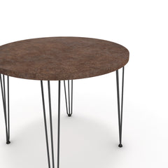 Étkezőasztal, kerek - Linga fekete lábbal - Ferro bronz, méret: 90x90