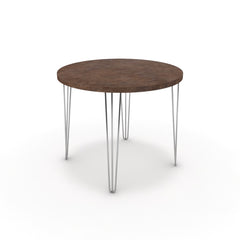 Étkezőasztal, kerek - Linga króm lábbal - Ferro bronz, méret: 90x90