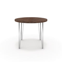 Étkezőasztal, kerek - Linga króm lábbal - Ferro bronz, méret: 90x90