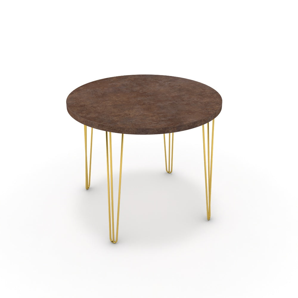 Étkezőasztal, kerek - Linga arany lábbal - Ferro bronz, méret: 90x90