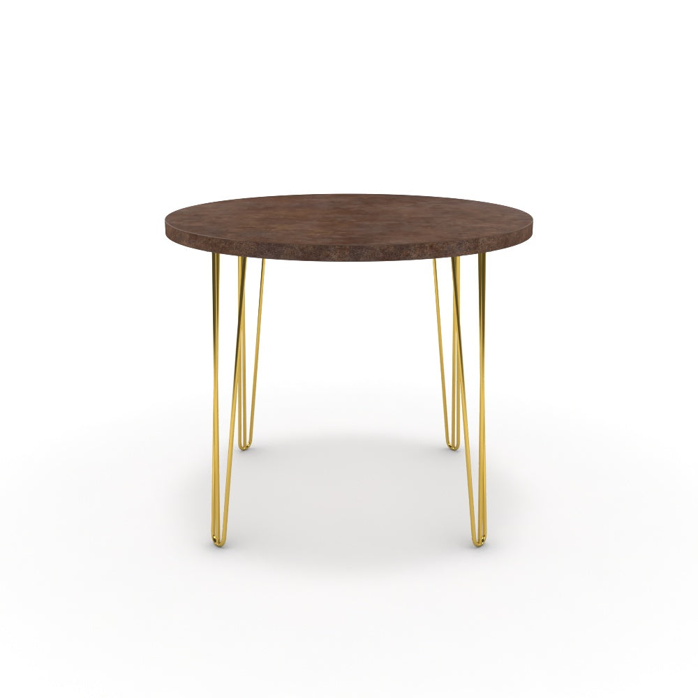 Étkezőasztal, kerek - Linga arany lábbal - Ferro bronz, méret: 90x90