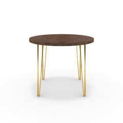 Étkezőasztal, kerek - Linga arany lábbal - Ferro bronz, méret: 90x90