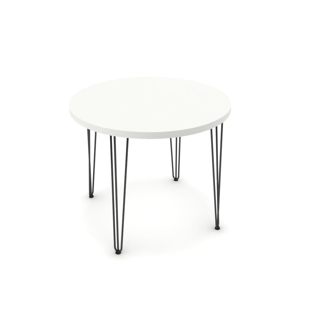 Étkezőasztal, kerek - Linga fekete lábbal - Alpesi fehér, méret: 90x90