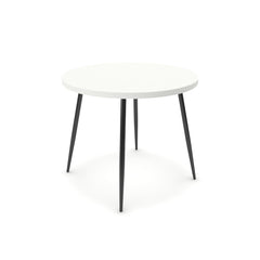 Étkezőasztal, kerek - Manu fekete lábbal - Alpesi fehér, méret: 90x90