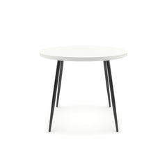 Étkezőasztal, kerek - Manu fekete lábbal - Alpesi fehér, méret: 90x90