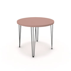 Étkezőasztal, kerek - Linga fekete lábbal - Antik rózsaszín, méret: 90x90