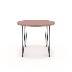 Étkezőasztal, kerek - Linga fekete lábbal - Antik rózsaszín, méret: 90x90