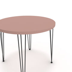 Étkezőasztal, kerek - Linga fekete lábbal - Antik rózsaszín, méret: 90x90