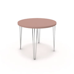 Étkezőasztal, kerek - Linga króm lábbal - Antik rózsaszín, méret: 90x90