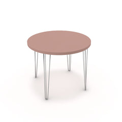 Étkezőasztal, kerek - Linga króm lábbal - Antik rózsaszín, méret: 90x90