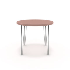 Étkezőasztal, kerek - Linga króm lábbal - Antik rózsaszín, méret: 90x90