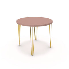 Étkezőasztal, kerek - Linga arany lábbal - Antik rózsaszín, méret: 90x90
