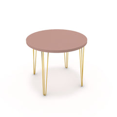 Étkezőasztal, kerek - Linga arany lábbal - Antik rózsaszín, méret: 90x90