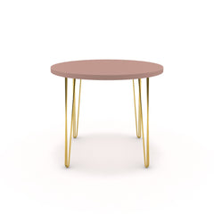 Étkezőasztal, kerek - Linga arany lábbal - Antik rózsaszín, méret: 90x90