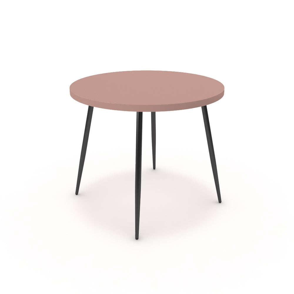 Étkezőasztal, kerek - Manu fekete lábbal - Antik rózsaszín, méret: 90x90