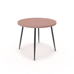 Étkezőasztal, kerek - Manu fekete lábbal - Antik rózsaszín, méret: 90x90