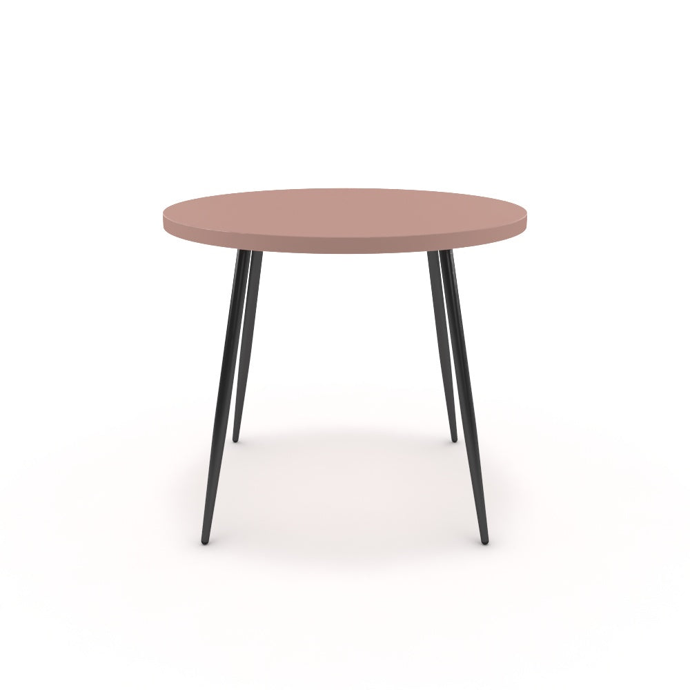 Étkezőasztal, kerek - Manu fekete lábbal - Antik rózsaszín, méret: 90x90
