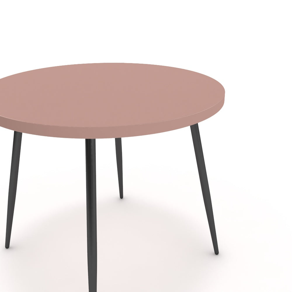 Étkezőasztal, kerek - Manu fekete lábbal - Antik rózsaszín, méret: 90x90