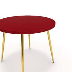 Étkezőasztal, kerek - Manu arany lábbal - Chilli piros, méret: 90x90