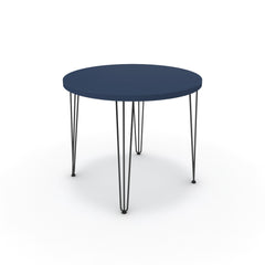 Étkezőasztal, kerek - Linga fekete lábbal - Tiroli kék, méret: 90x90