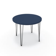 Étkezőasztal, kerek - Linga fekete lábbal - Tiroli kék, méret: 90x90