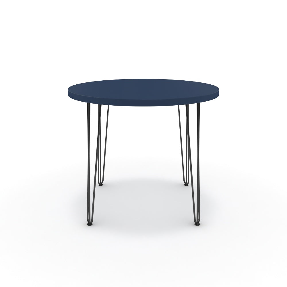 Étkezőasztal, kerek - Linga fekete lábbal - Tiroli kék, méret: 90x90