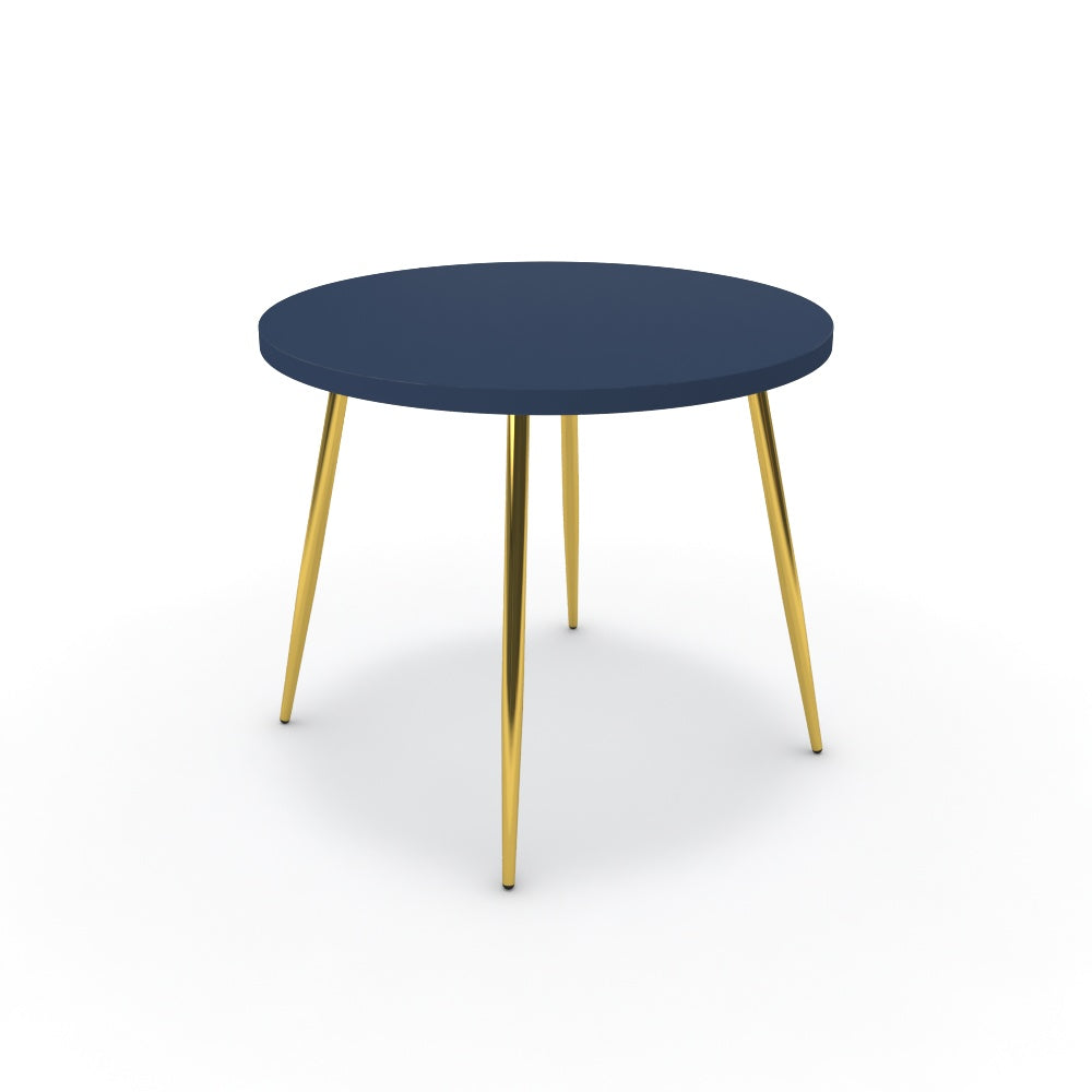 Étkezőasztal, kerek - Manu arany lábbal - Tiroli kék, méret: 90x90