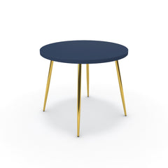 Étkezőasztal, kerek - Manu arany lábbal - Tiroli kék, méret: 90x90
