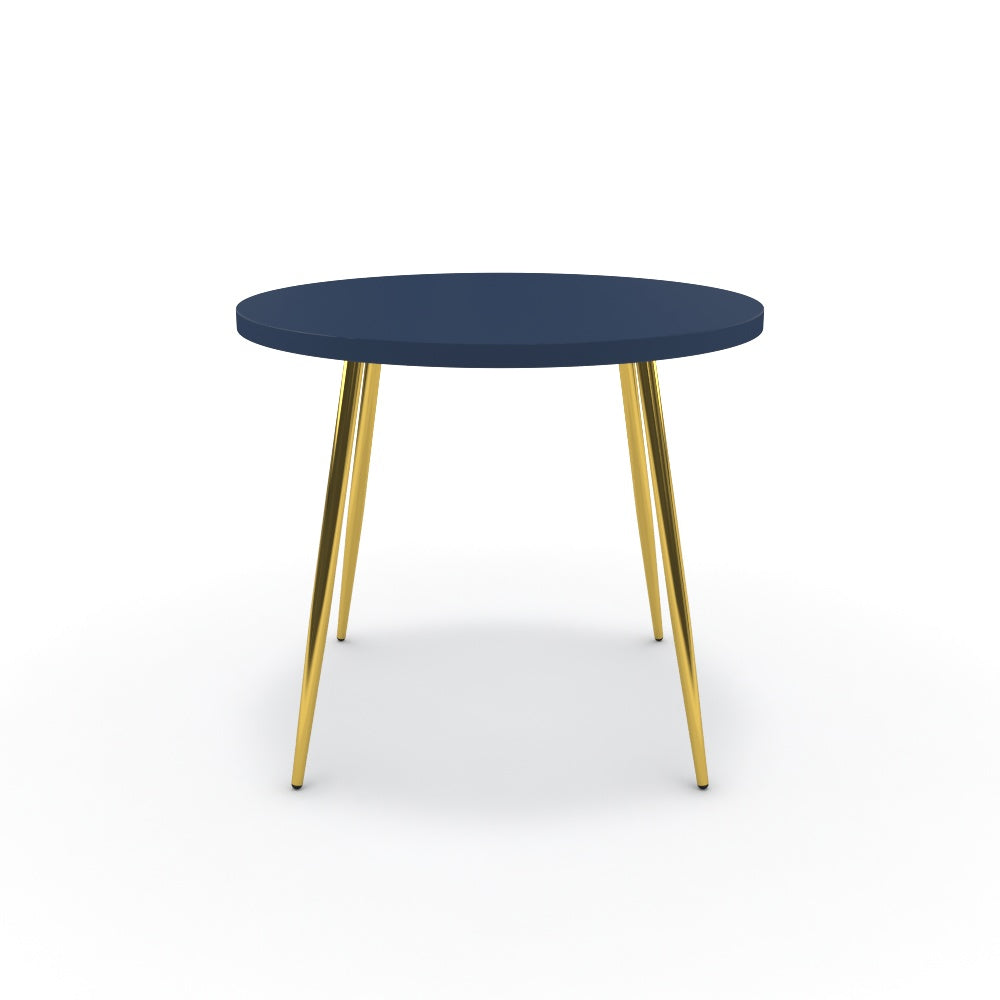 Étkezőasztal, kerek - Manu arany lábbal - Tiroli kék, méret: 90x90